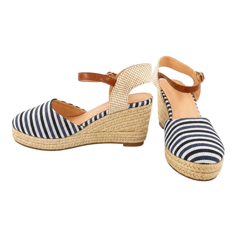 Risa Women's Striped Comfort Espadrille Sandals Off White - 37