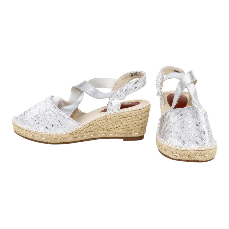 Risa Women's Elastic Strap Wedge Sandals Silver - 39