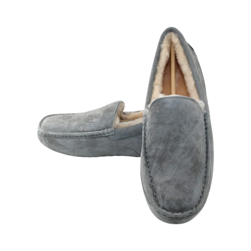 Risa Women's Fur-Lined Top Sider Shoes Gray - 41