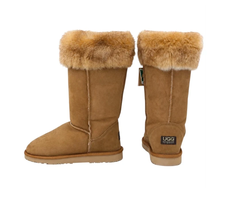 UGG Women's Foxy Tall Sheepskin Boots Chestnut - 46