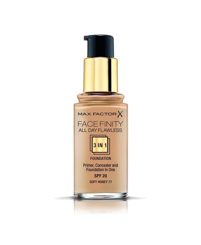 Max Factor Facefinity All Day Flawless 3 in 1 Foundation SPF 20 30ml - 77 Soft Honey