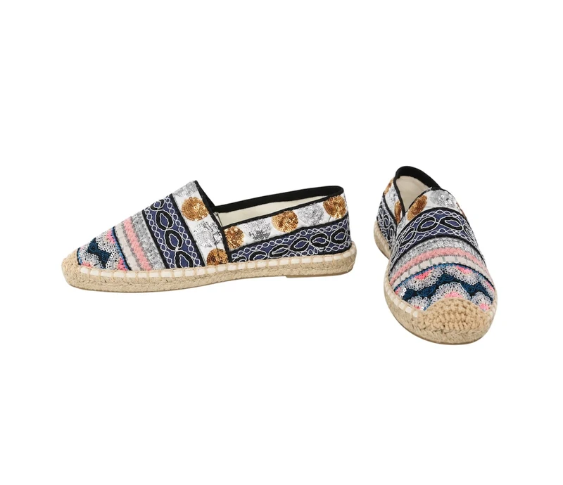 Risa Women's Sequined Patterned Slip-On Espadrille Sneakers Multicolor - 39