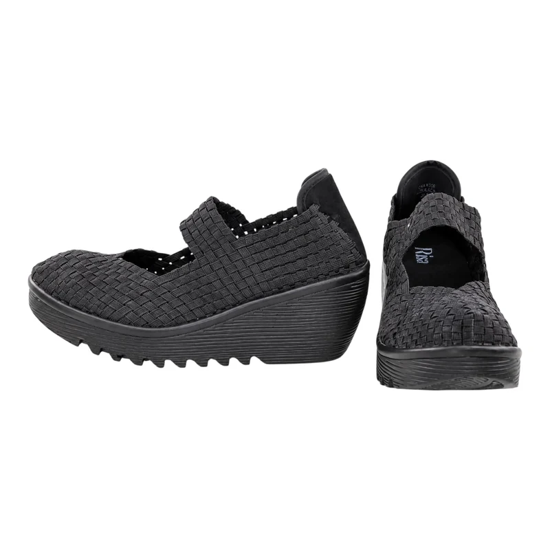 Risa Women's Woven Slip-On Walking Shoes Black - 36