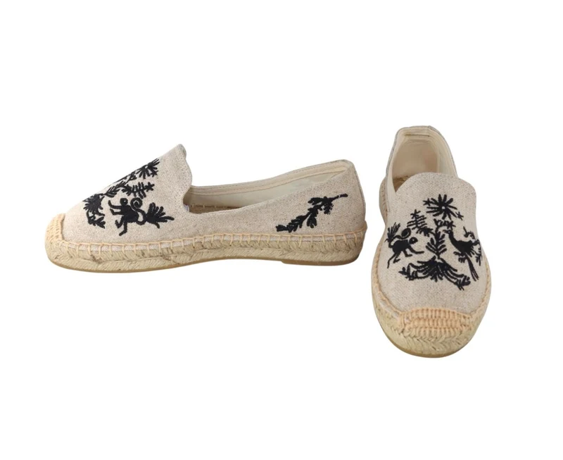 Risa Women's Embroidered Espadrille Slip-On Shoes Beige - 39