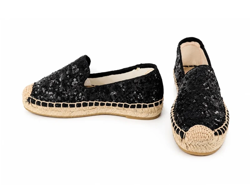 Risa Women's Sequin Espadrille Slip-On Shoes Black - 37