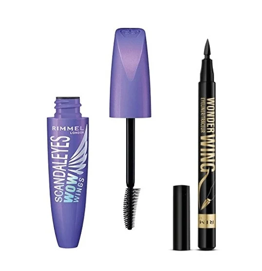 Rimmel London ScandalEyes Wow Wings Mascara & Wonder Wing Eyeliner Set - Black - 2 Pieces