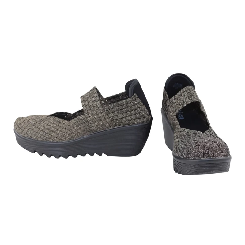 Risa Women's Woven Slip-On Walking Shoes Bronze Combi - 41