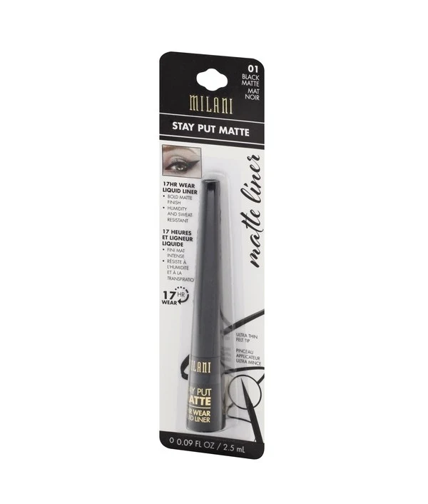 Milani Stay Put Matte 17HR Wear Liquid Eyeliner 2.5ml - Black Matte
