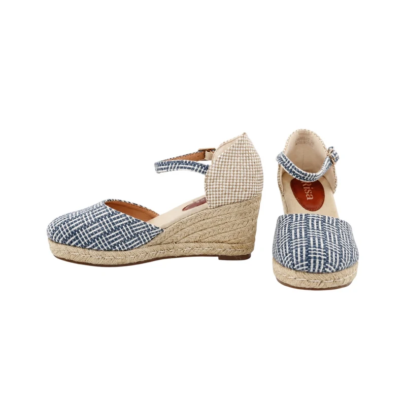 صندل إسبادريل ويدج منسوج نسائي رمادي كومبي من ريسا - 37
