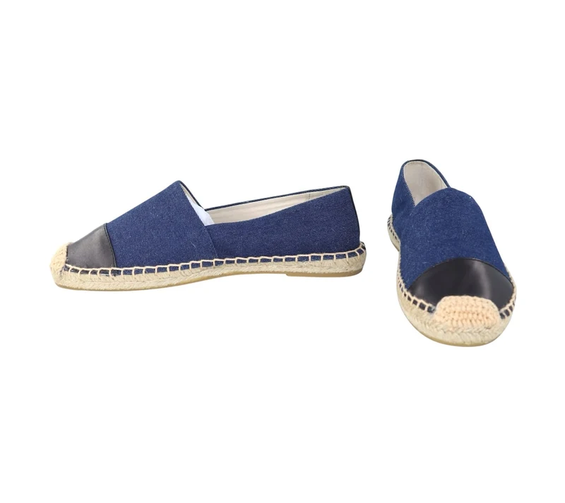Risa Women's Espadrille Flat Casual Sneakers Navy Denim - 41