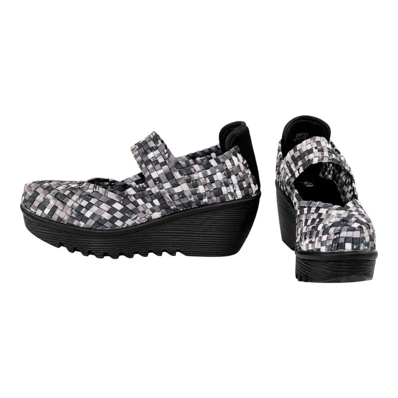 Risa Women's Woven Slip-On Walking Shoes Gray Combi - 37