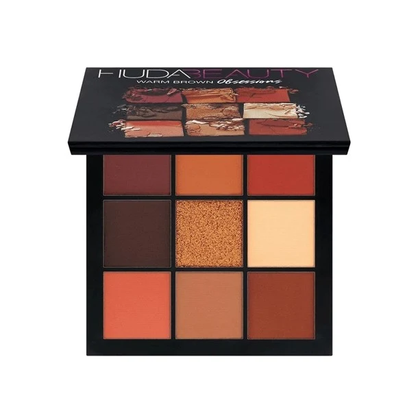 Huda Beauty Warm Brown Obsessions Eyeshadow Palette - 9 Shades