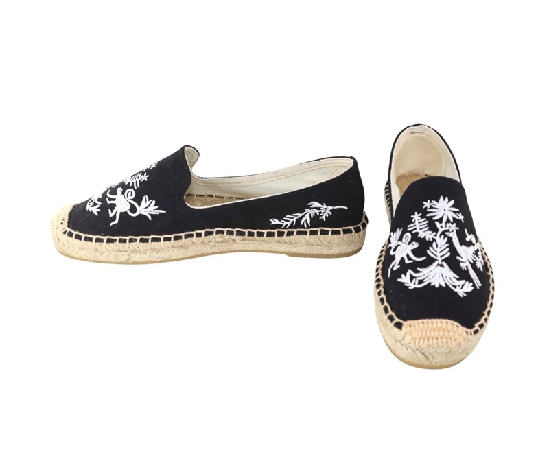Risa Women's Embroidered Espadrille Slip-On Shoes Black - 36