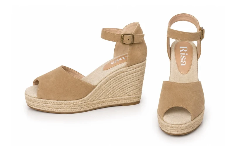 Risa Women's Open-Toe Wedge Espadrille Sandals Camel - 40