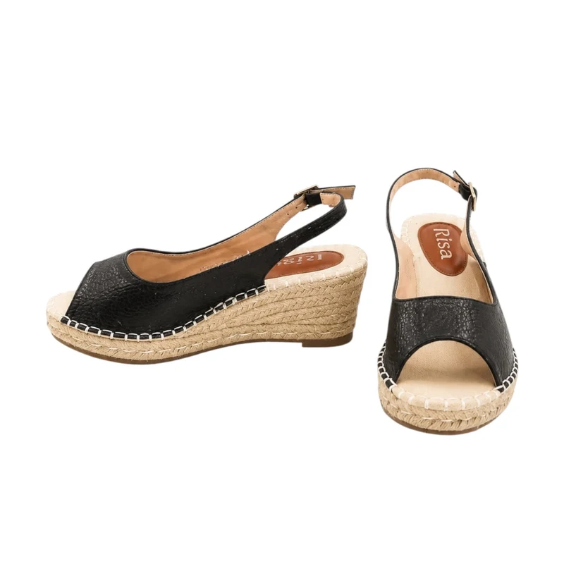 Risa Women's Snakeskin Espadrille Wedge Sandals Black - 37