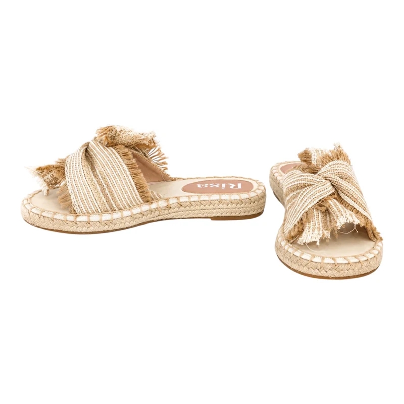 Risa Women's Knotted Espadrille Mule Slides Beige - 40